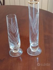 Bicchieri flou vintage in cristallo decorato