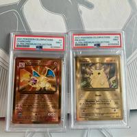 Carte pokemon CHARIZARD & PIKACHU PSA9 metal