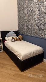 Letto sommier con contenitore incluso materasso