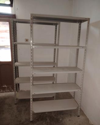 Coppia Scaffali in metallo robusti (5 ripiani)