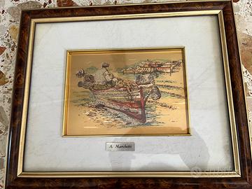 Dipinto su foglia oro di A. Marchetti