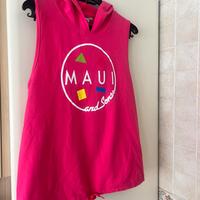Felpa smanicata fucsia  con cappuccio Maui tg M