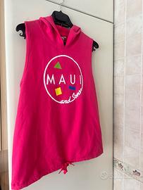 Felpa smanicata fucsia  con cappuccio Maui tg M