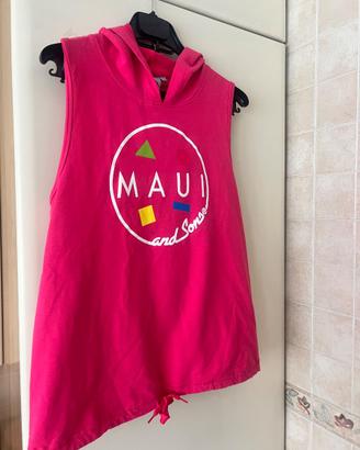 Felpa smanicata fucsia  con cappuccio Maui tg M