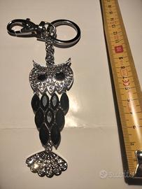 portachiavi gufo in metallo+ strass