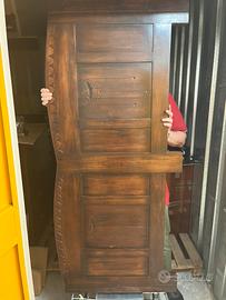 Letto Como e comodini in legno antico. A 00000