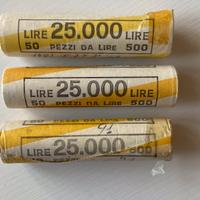 Rotolini monete 500 lire bimetalliche