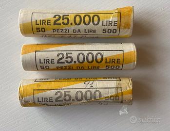 Rotolini monete 500 lire bimetalliche