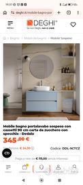 Mobile bagno 90cm per errate misure 
