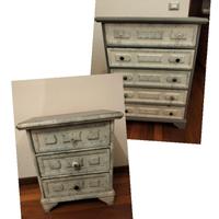 cassettiera comodini shabby 