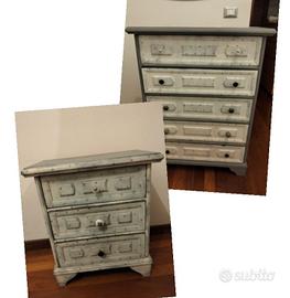 cassettiera comodini shabby 