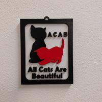 Quadretto 3D in legno Acab Cats