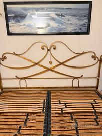 Letto Cantori matrimoniale foglia oro