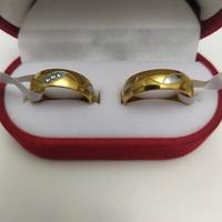 COPPIA FEDI DESIGN FOGLIE INTARSIATE PLACCATE ORO 