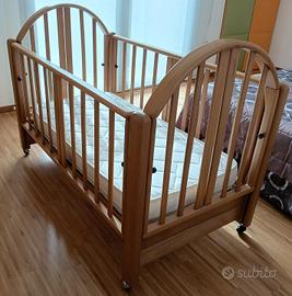 culla in legno massello di faggio completa