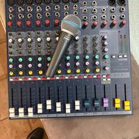 Mixer soundcraft efx8 + shure beta 58a
