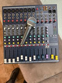 Mixer soundcraft efx8 + shure beta 58a