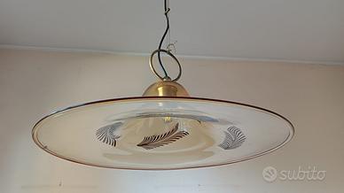 Lampadario in vetro ambrato di Murano anni 70/80