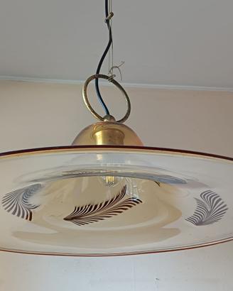 Lampadario in vetro ambrato di Murano anni 70/80