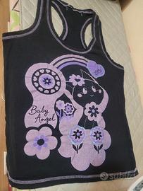 canotta nera e viola baby angel