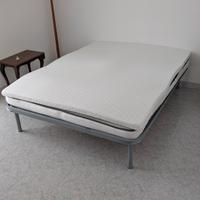 Rete con doghe 1 piazza e 1/2 + materasso + topper