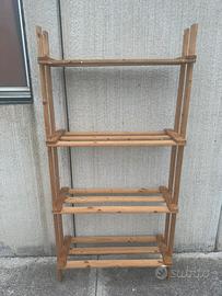 Scaffale legno doghe fissare parete muro ripiani