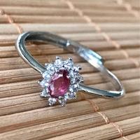 Anello in argento regolabile con tormalina 