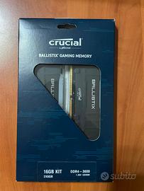 ram ddr4 rgb crucial Ballistix 3600 MHz 2x8 (16gb)