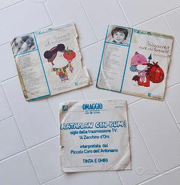 3 dischi vintage 45 giri "Zecchino d'Oro" anni '70
