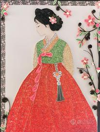 Quadro Hanbok handmade 