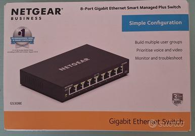 NETGEAR GS308E SWITCH 8 PORTE ETHERNET 10/100/1000
