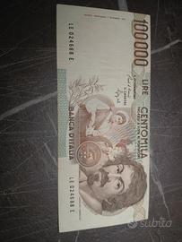 100000 lire caravaggio primo tipo errore di stampa