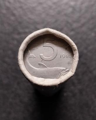 Rotolino 5 Lire 1988 Delfino Italia