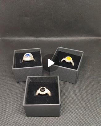 anelli in argento 999 e pietre naturali 