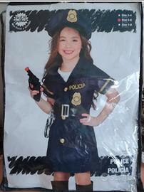 Costume Carnevale Poliziotta 5/6 anni Nuovo!!! 