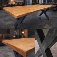 Tavolo in legno massello abete stile industriale