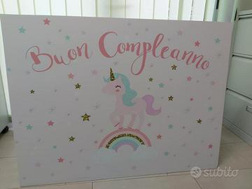 Cartello compleanno unicorno