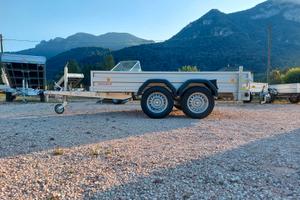 Carrello rimorchio auto doppio asse con rampe