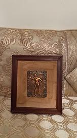 Bassorilievo artigianale vintage in rame/ottone