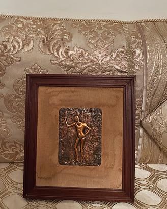 Bassorilievo artigianale vintage in rame/ottone