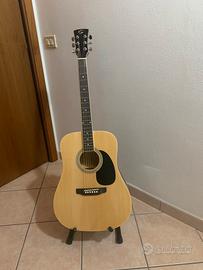 Chitarra acustica + custodia + supporto