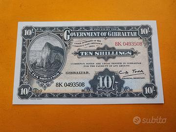 Banconota collezione 10 Shillings Gibilterra 2018