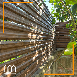 Steccato recinto giardino esterno Effetto Mogano