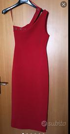 elegante abito lungo rosso zara 