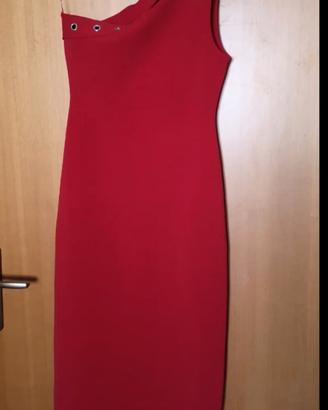 elegante abito lungo rosso zara 
