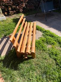Panchina in legno naturale fatta a mano