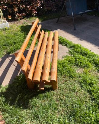 Panchina in legno naturale fatta a mano