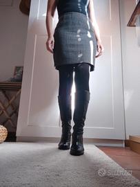 gonna grigia 100% lana