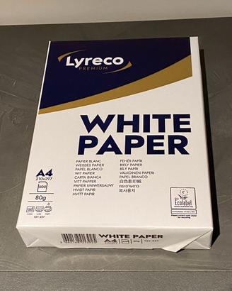 Risma da 500 Fogli Bianchi A4 80gr.