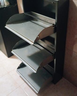 scarpiera tre ripiani metallo 